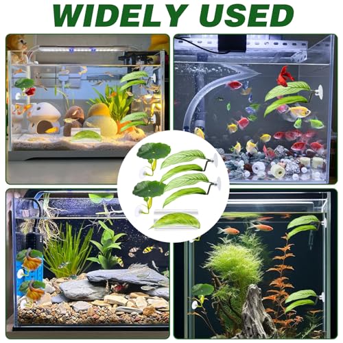 Image of 5PCS Betta Hammock Fish Toys Set Aquarium Decor Plastic Plants Leaf Acrylic Tube Tunnel Fish Tank Decoration, Aquarium Hideout with Spare Suction Cups for Sleeping Resting Breeding