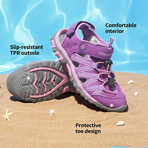Dream Pairs ZZ-7-C9-181108K-PURP_LT.PURP-SZ-3 Unisex-Child 181108K Closed-Toe Outdoor Summer Sandal Purple/Light Purple thumb #3