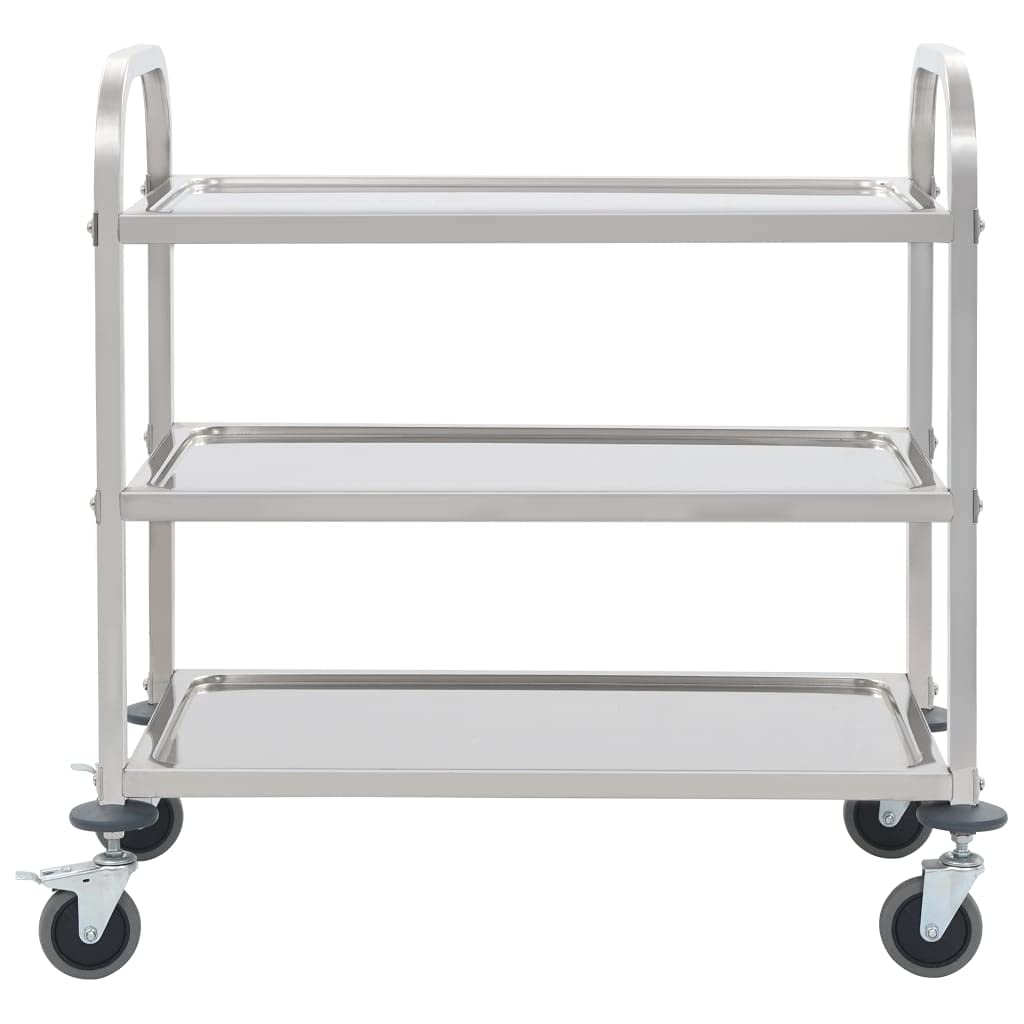 Generico Carrello da Cucina a 3 Livelli 95x45x83,5 cm in Acciaio Inox,Carrelli e Isole,Carrelli da cucina-50915