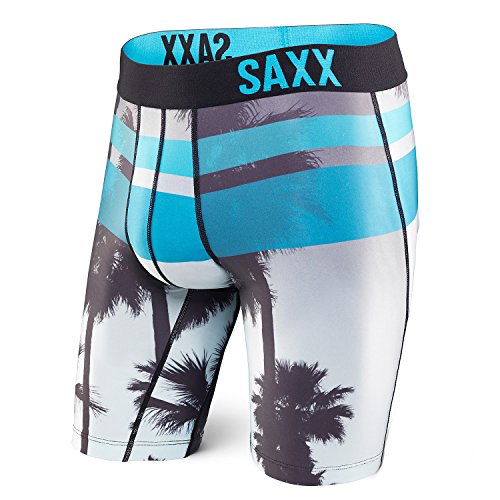 Saxx Underwear Men's Fuse Long Leg Blue Medium