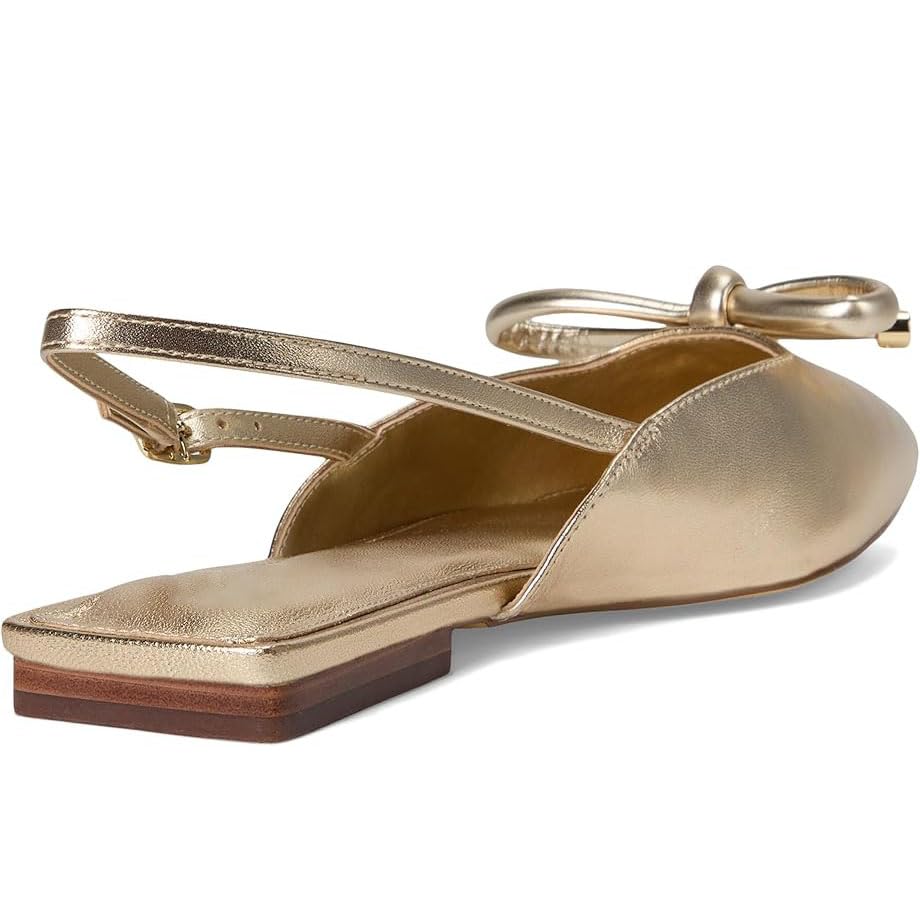 Slingback Flats for Women Gold Pointed Toe Elegant Ballet Flats with Buckle Strap Comfortable Bow Dress Shoes4