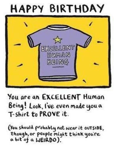 Edward Monkton - T-shirt Happy Birthday card (EM