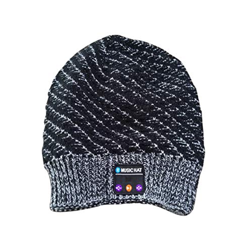 ワイヤレスBluetooth帽子ユニセックスミュージカルニットUsb充電式キャップハンズフリークリスマス冬ビーニーステレオスピーカーとマイクで洗える女性男性用ランニング,Stripes