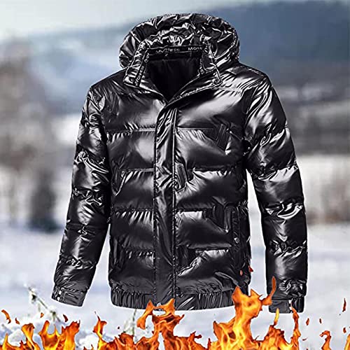 5665 Mens Shiny Puffer Jacket Packable Black Bubble Winter Warm Waterproof Jackets Quilted Parka Hooded Outdoor Ski Coats2