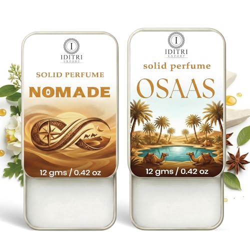 Image of Solid Perfume |Nomade&Osaas Alcohol Free Wax Perfume Balm, Long Lasting | Pocket Tin 12g, Pack Of 2| Non Greasy Smooth Glide, Travel Friendly Men And Women