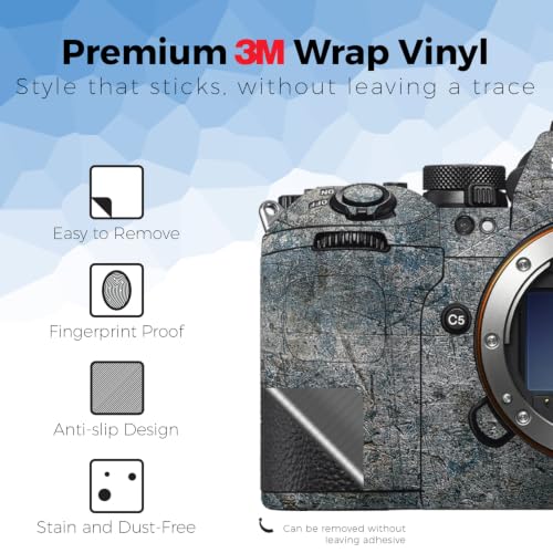 Image of Camera Skin Compatible with Sony Alpha 9 III (2024) - Shadow Concrete - Premium 3M Vinyl Protective Wrap Decal Cover - Easy to Apply | Crafted in the USA by MightySkins
