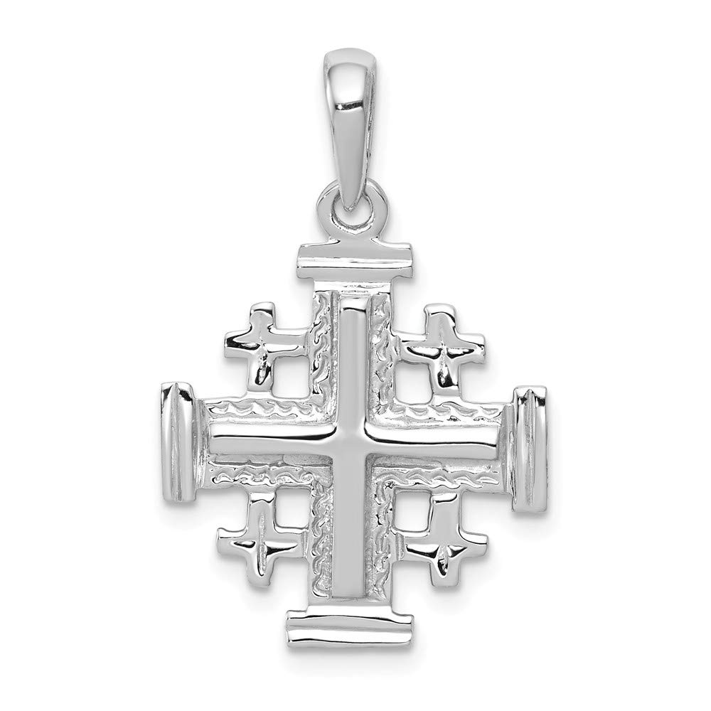 Jewels By Lux14k White Gold Jerusalem Cross Pendant