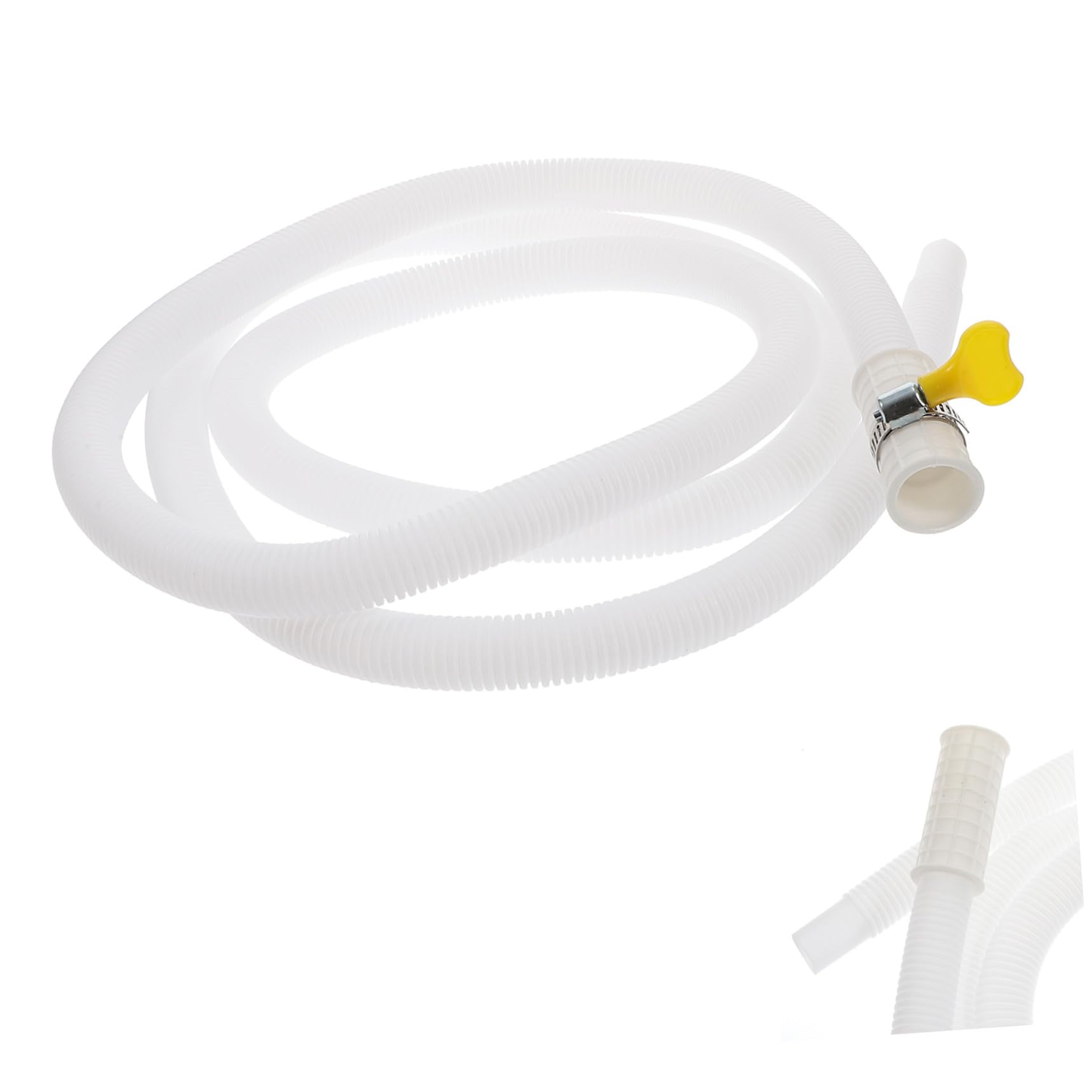 SHINEOFI 4 piezas Tubería Flexible para Desagüe de Aire Acondicionado y Lavadora Semi Automática Manguera Resistente con Abrazadera de Inoxidable Extensión de Metros para Drenaje