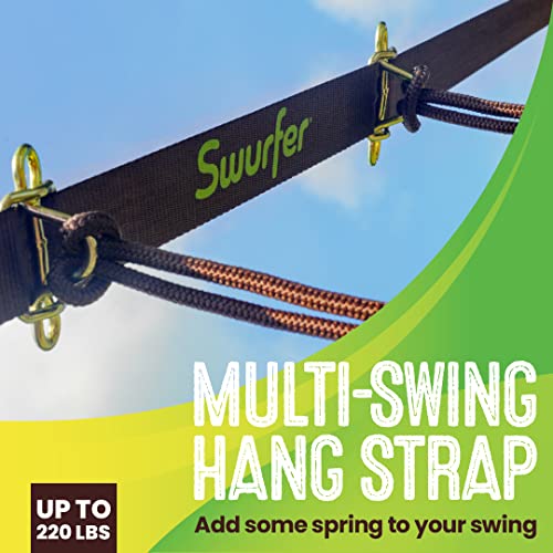 Image of Swurfer Skyline Tree Swing Hanging Kit -Heavy Duty,Weather Resistant,Hang Multiple Swings,Span Up to 40 Feet,Includes 4 Adjustable Locking Anchors & Carabiners,Easy Installation(Pack of 4)