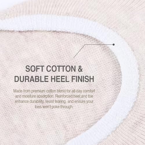 Women's No Show Socks – Cute Heart Pattern Low Cut Cotton Soft, Non-Skid Non-Slip, 5 Pack seamless Invisible Liner Socks with Silicone Edge3