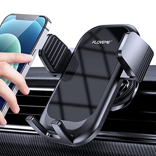 Universal Vent Phone Mount for Car - [Never Fall Off] FLOVEME Air Vent Car Phone Holder with Adjustable Clip [Hands Free] Car Phone Holder mount Compatible with iPhone 13 Samsung etc