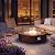 COSIEST Outdoor Propane Fire Pit Coffee Table w Bronze 42 inch Round Base Patio Heater, Certified, 50,000 BTU Stainless Steel Burner, Wind Guard, Transparent Gray Fire Glass, Waterproof Cover