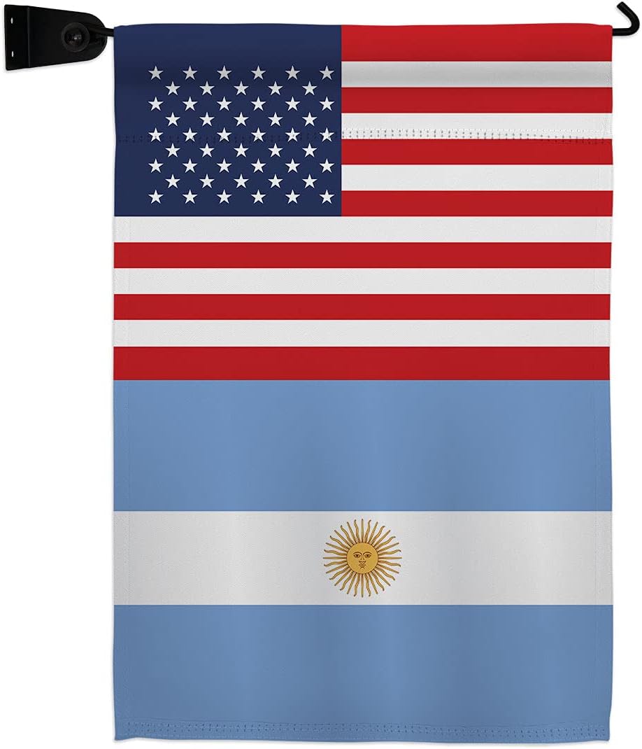 World Cup Argentina USA Friendship Flag Home Decor Banner Room Wall Art Patio Porch Lawn Garden Outdoor Decorations Tapestry Yard Signs FIFA Gifts Sports Fan Trophy Soccer Game Football Made In USA