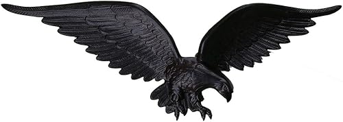 Águila de pared para asta de bandera, 24 pulgadas, negro