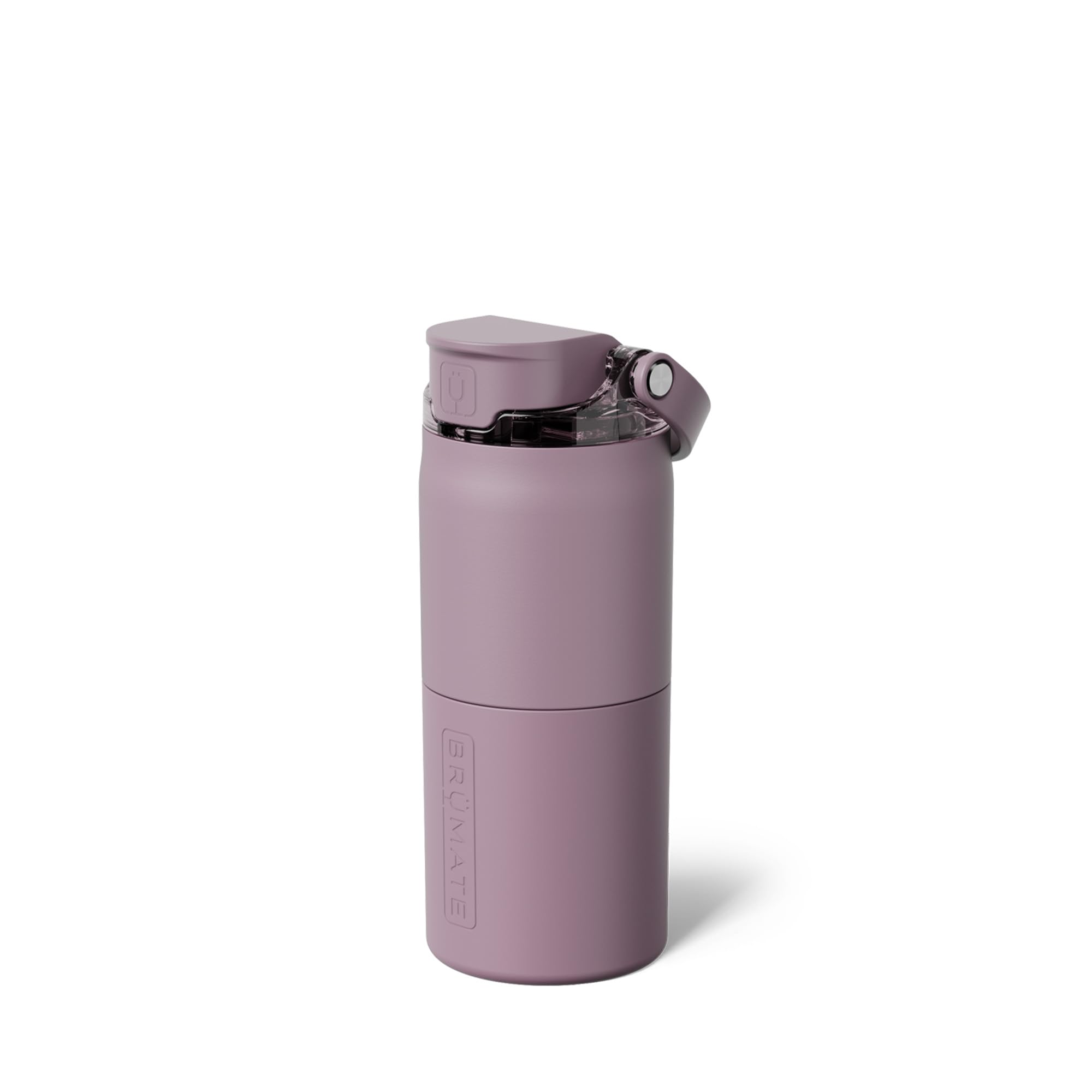 BrüMate Rise 18oz Water Bottle with Covered Silicone Straw | 100% Leakproof Insulated Kids Water Bottle | Cup Holder Friendly Base | 18oz (Lilac Dusk)