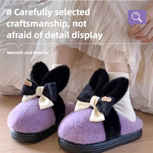 Bunny Pink Slippers for Women Cute Fluffy Slippers Animal Slippers Comfortable Furry Rabbit Home Slippers3