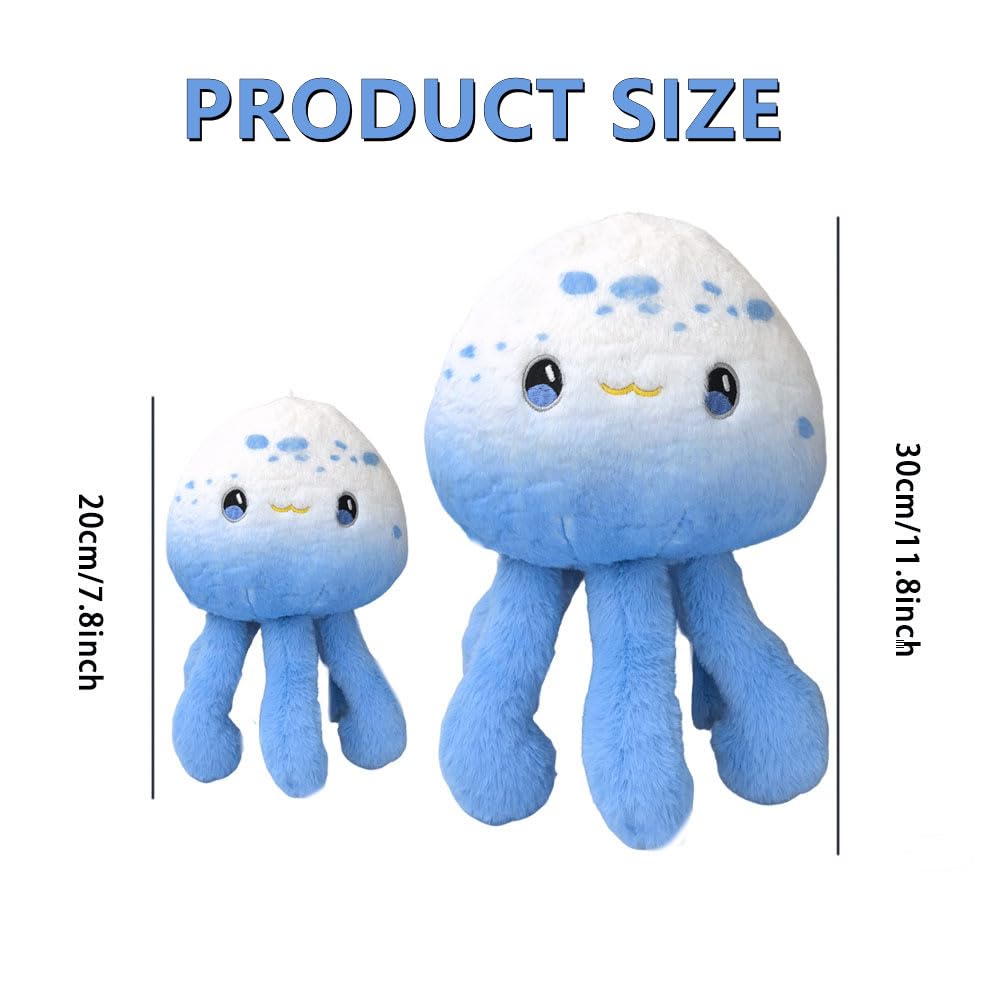 NatureMan Blue Plush Jellyfish Toy,30cm Sea Life Jellyfish Stuffed Animal Toys for Ocean Lovers Gift Kids Bedroom Decor - Image 3