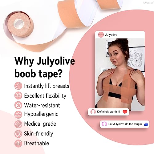 Boob Tape Kit- Boobytape for Breast Lift with Petals, Breathable Adhesive Sticky Bra Tape, Push Up Nipple Tape3