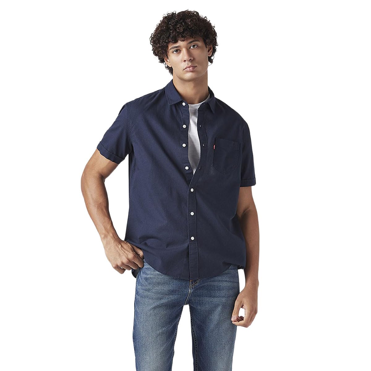 levi's Men's Solid Slim Fit Shirt White-picture-37