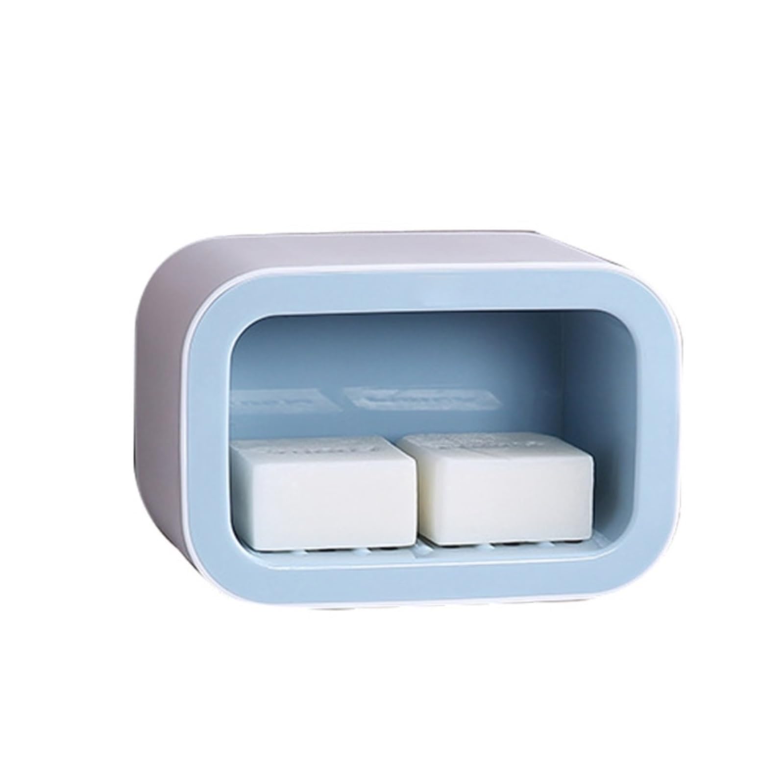 soap dish， Soap Dish Adhesive Wall Mount With Drainage Multicolor(Azul)