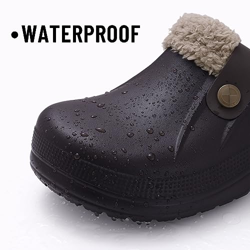 Image of Beslip Fur Lined Clogs for Women & Men Fuzzy Slippers with Memory Foam