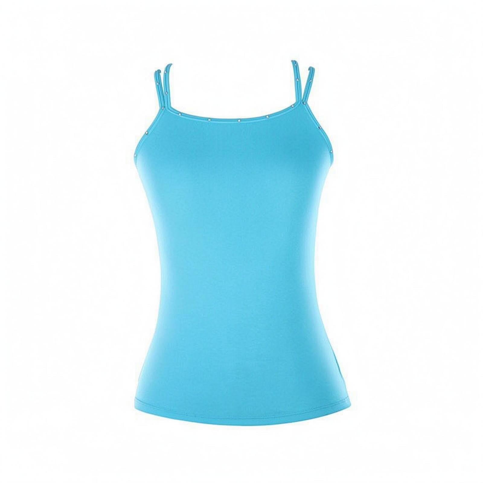 Skating Training Vest Form-Fitting Figure Skating Vest Thin Straps Sleeveless Training Top Sky Blue L | Dresses | Ice Skating | Winter Sports-image-26