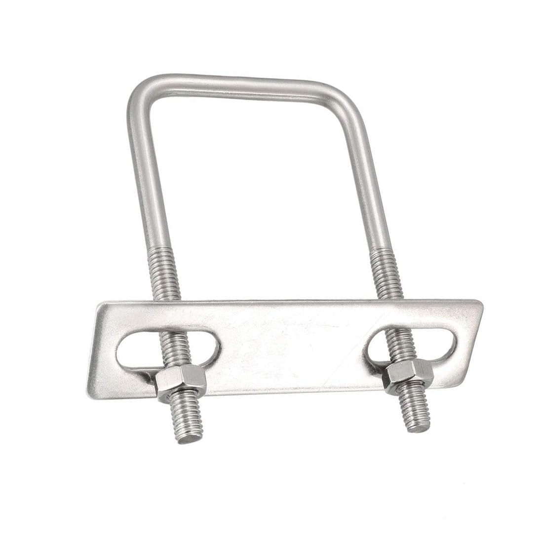 MACHSWON Square U-Bolt,1 Set 304 Stainless Steel M6 U Bolts 45mm(1.77") Inner Width 90mm Length with Nuts and Frame Plate for Automobiles Boat Trailer