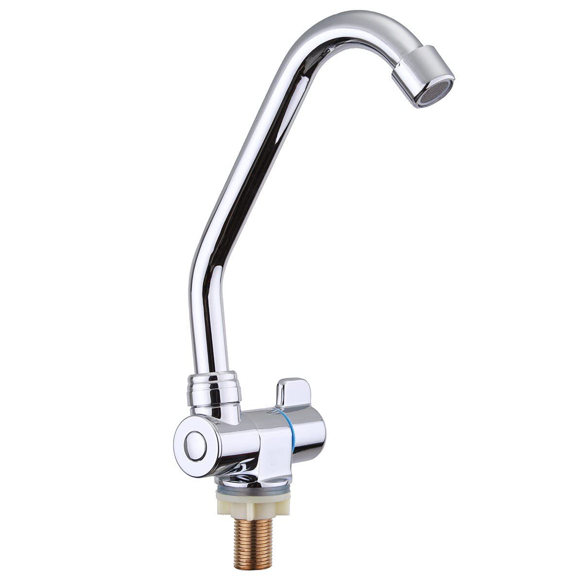 Grifo Plegable para Caravana Grifo Giratorio de Cocina de Autocaravana Montado en la Pared o la Cubierta de Sola Manija Grifo de Cobre de Agua FríA