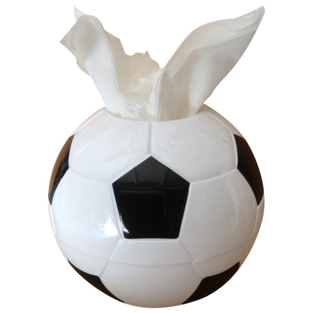 RuixinshiCreative Football Tissue Boxes Of Household Plastic Circular Tissue Boxes Sitting Room Toilet Kitchen Paper Towel Box,White