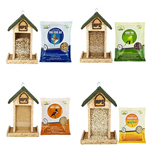 Image of wall mounted house feeder and bird feeder mix, 900g