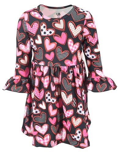 Image of Girls Long Sleeve Ruffled Dresses for Toddlers and Kids