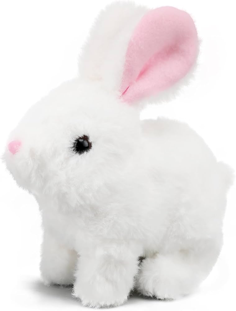Amazon.com: Oeofuzep Hopping Walking Bunby Realistic Bunny Toy