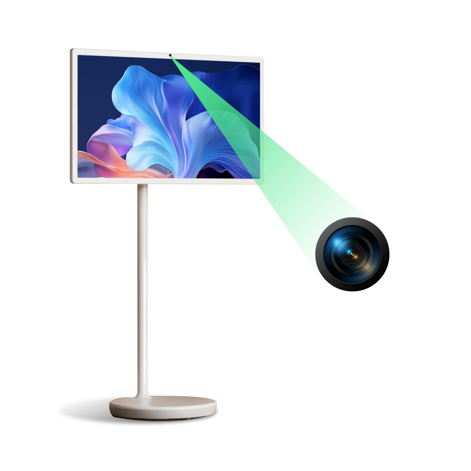 TV Portatile con Piedistallo, Monitor Intelligente Portatile, Supporta la modalità Orizzontale/Verticale,Batteria Integrata da 8000 mAh,Android OS, 6+128G 22inch