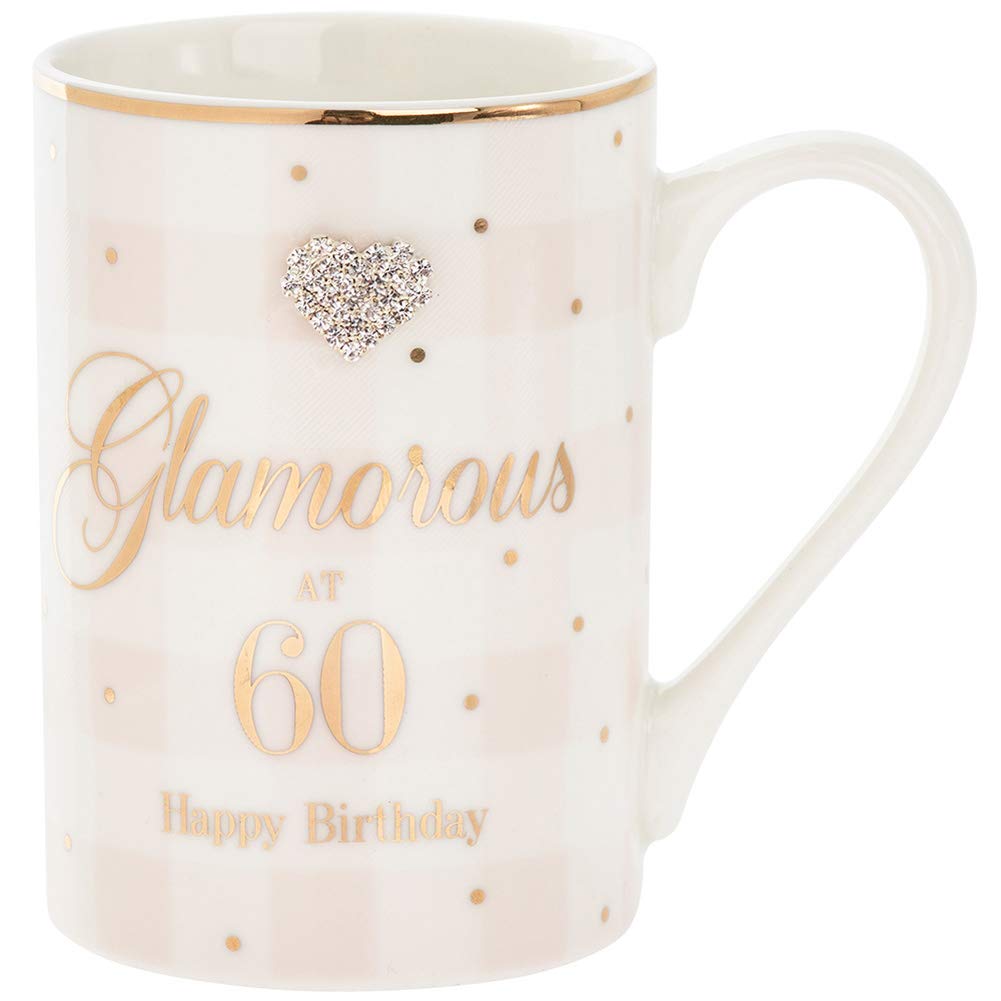 Glamorous at 60 Happy Birthday Mug Mad Dots Collection