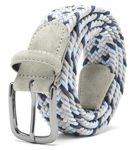 Fabio Valenti Men's Stretch Belt,Woven Braided Web Belt 1 3/8 for Golf Casual Pants Shirts Jeans
