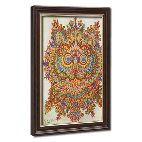 Cadre chat kaléidoscope Louis Wain déco murale salon et bureau moderne