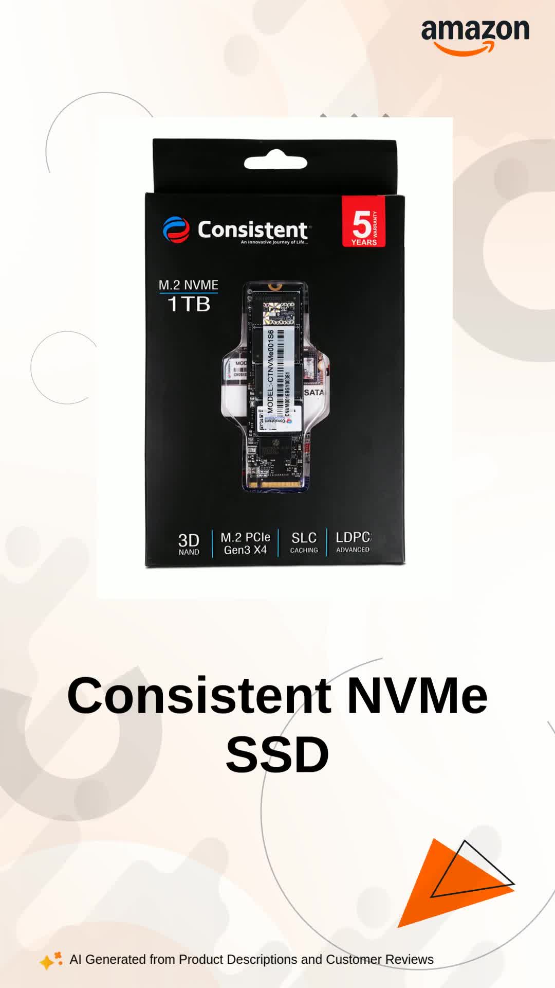 Consistent 1 TB NVMe PCIe M.2 SSD 2280