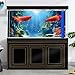 Dtekoj 24X12IN Blue Sea Floor Aquarium Background, Natural Underwater World 3D Effect Fish Tank Decorations Background, Art Terrarium Background with 8 EVA Double-Sided Tape