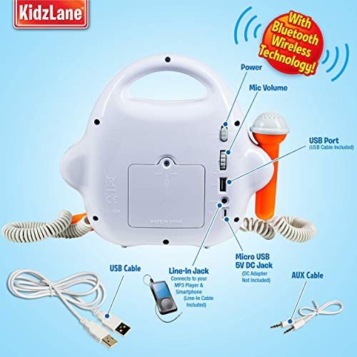 Kids MP3 Player Karaoke Machine 2 Microphone, Built in Music Storage, Bluetooth/MP3/AUX Connection