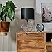 MiniSun - Pair of Modern Copper Metal Basket Cage Bed Side Table Lamps with a Black Fabric Shade