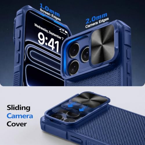 Image of for 18 Pro Case with Slide Camera Cover, Fit for Magsafe Blue