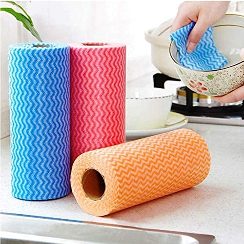 STARDOM MART Washable and Reusable- 2 Ply Kitchen Printed Tissue/Towel Paper Roll - Washable and Reusable- 1 Roll (80 Pulls Per Roll)- Random Colour 3