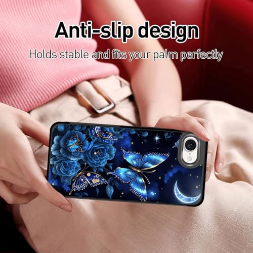 Vobber for iPhone 16e Case,Slim Anti-Scratch Architecture TPU Shockproof Protective Case Cover for iPhone 16e 6.1 inch 2025,Butterfly Flower Moon - image 4