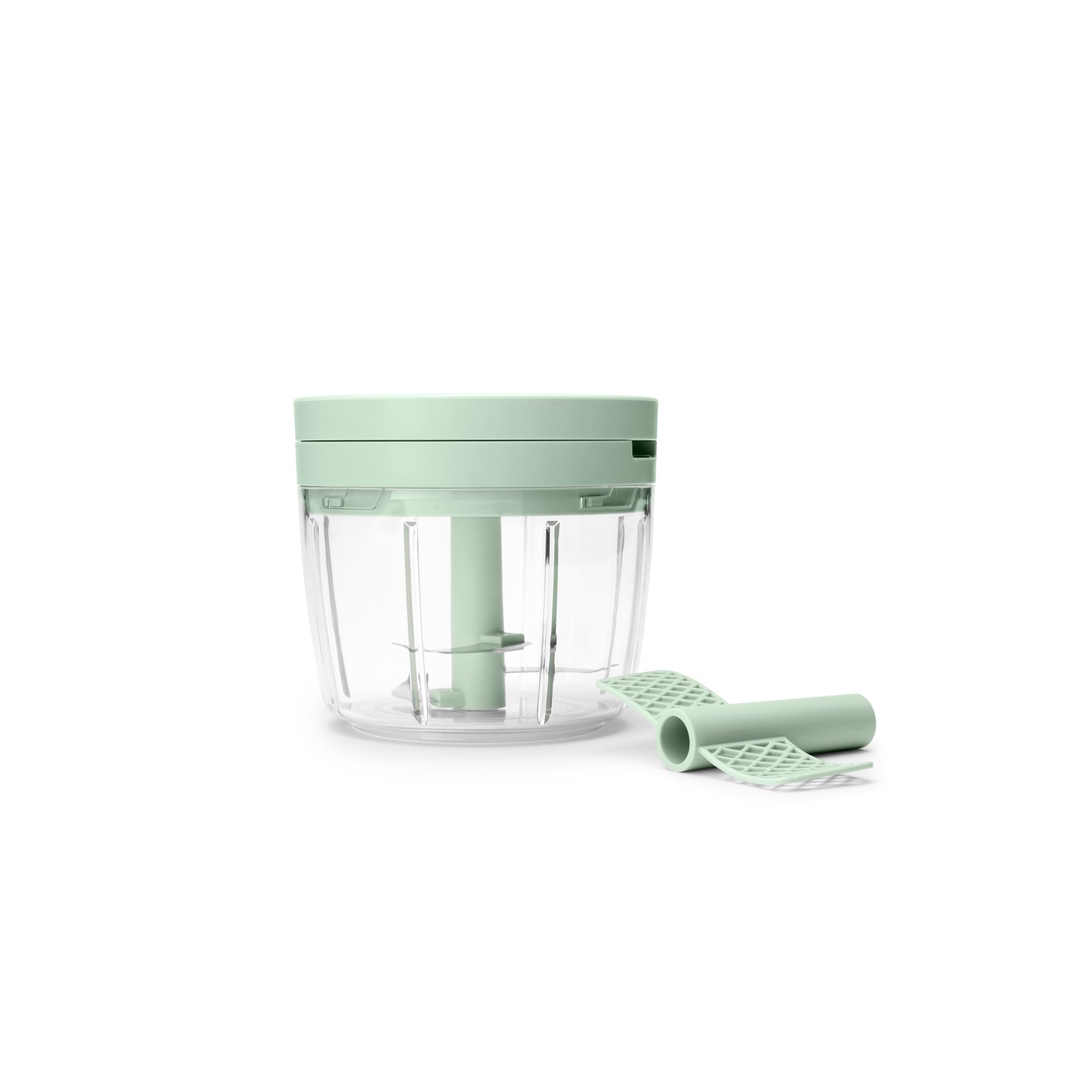 Brabantia Tasty+ Manual Food Chopper - Jade Green, 0.6L Capacity, Stainless Steel Blades