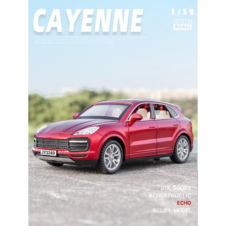 Image of Play Boy 1:32 Porsche Cayenne Turbo Model Diecast Metal Alloy Pullback Toy Vehicle with Openable Doors Light and Music Car for Kids (Multicolor)