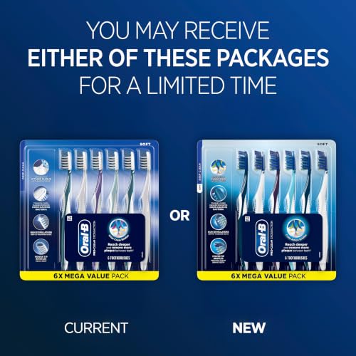 Image of Oral-B Pro Clean Cross Action Toothbrushes, Deep Plaque Removal, 6 Count