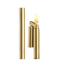 DOUBFIVSY Vintage Windproof Refillable Kerosene Lighter Antique Brass Trench Design with Gift Box Cool Trench Lighters for Men