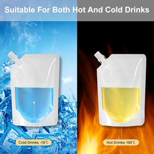 Miniatura 5 de Flintronic 18pcs Paquete Bolsas Para Bebidas, 250ml 420ml 500ml, Frascos De Plástico Reutilizables, Bolsas Ocultas Para Bebidas, Para Festivales, Viajes, Camping, Picnic, Fiestas