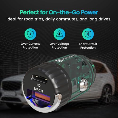 Portronics Car Power View 36W Dual Port Car Charger Black - Image 6