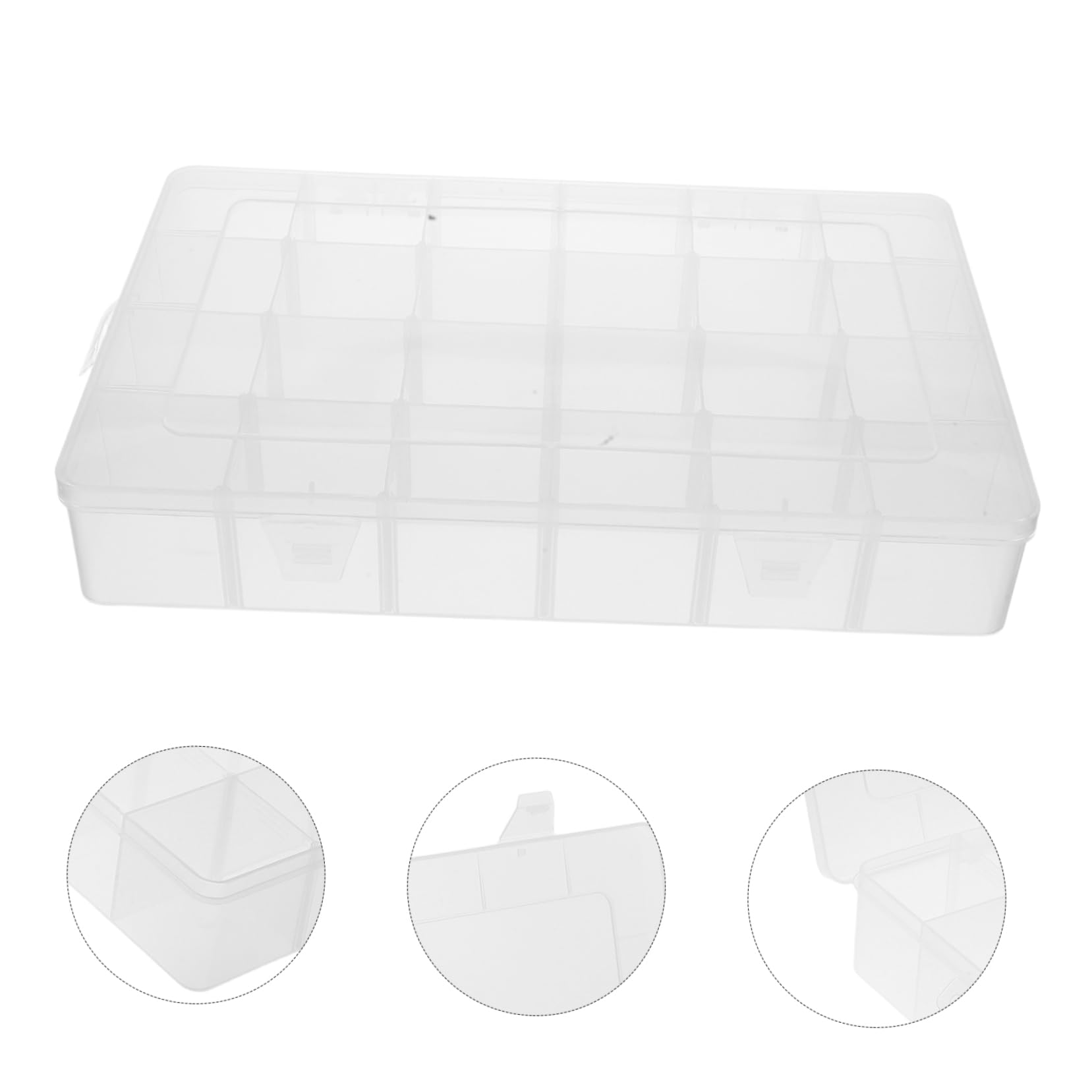 2 Pezzi Scatola Organizer Trasparente con Scomparti Rimovibili Contenitore per Piccoli Portaoggetti per Gioielli e Articoli Vari per Scuola